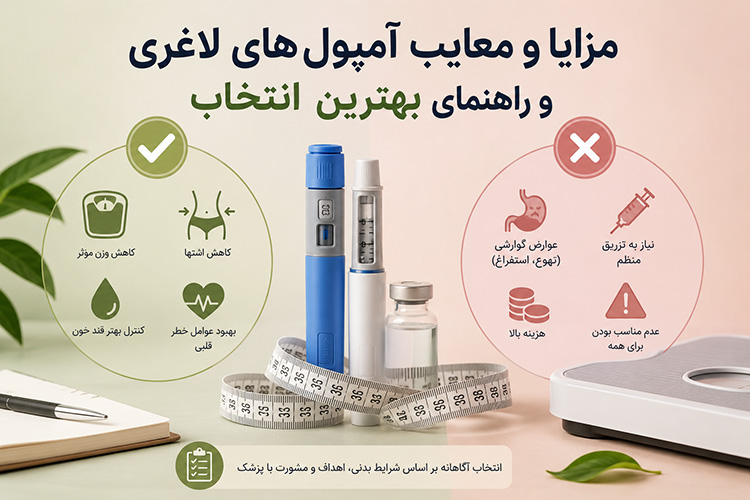 مزایا و معایب آمپول‌ های لاغری و راهنمای بهترین انتخاب