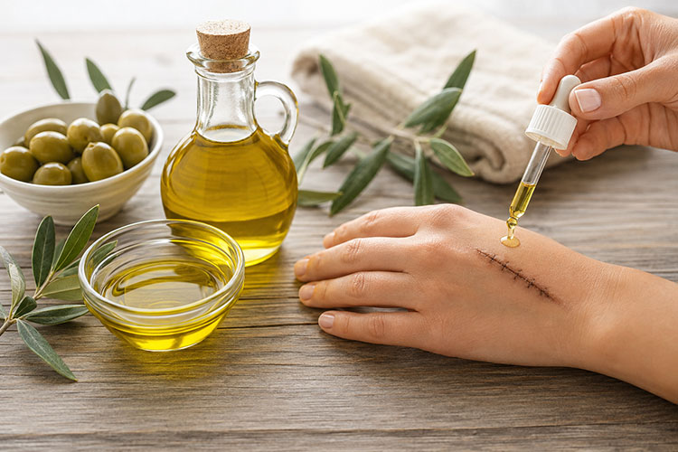 روغن زیتون در زخم